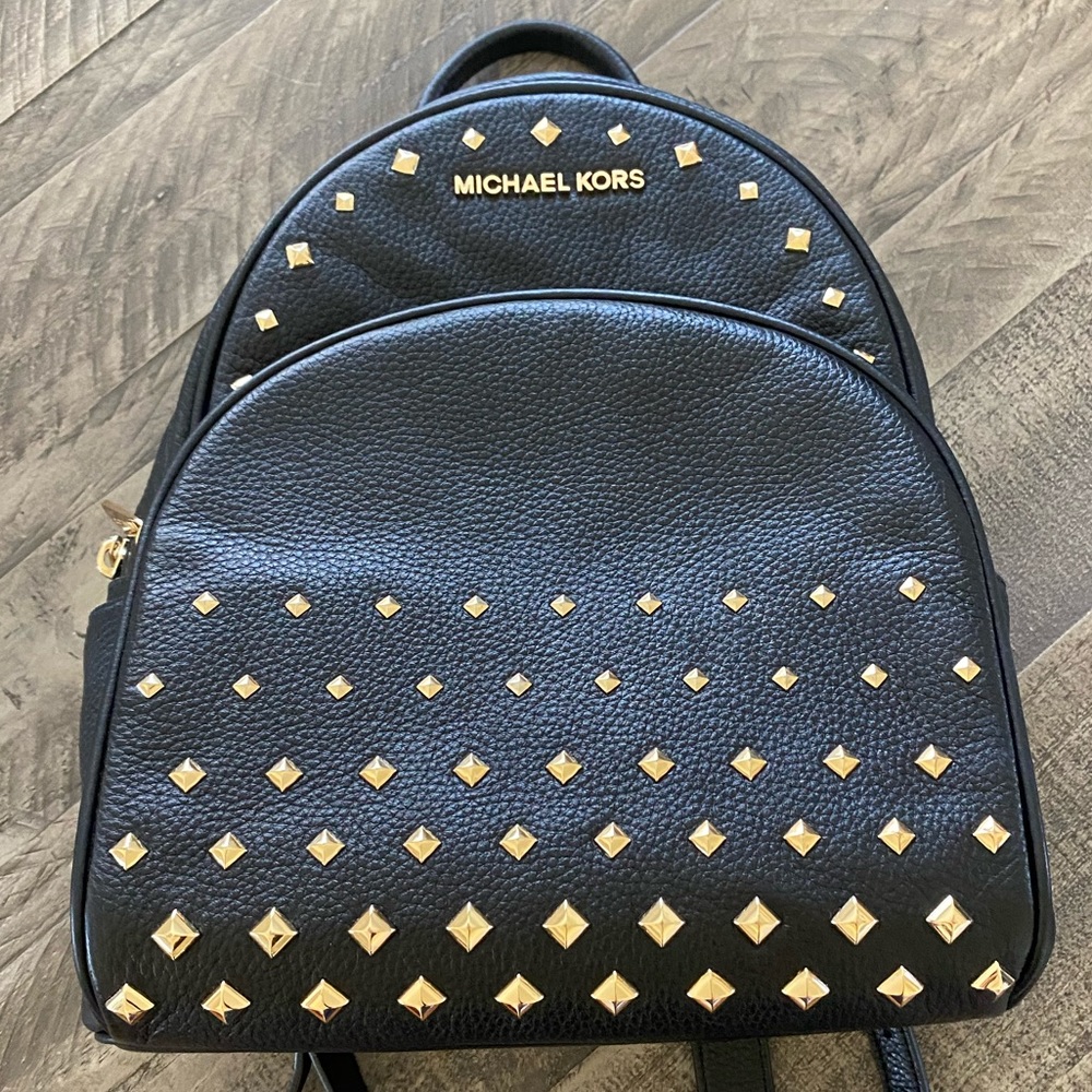 Michael Kors Abbey Studded Leather Backpack